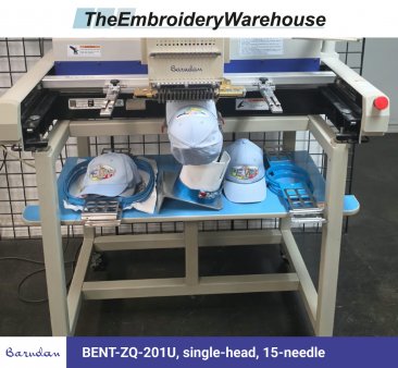 Barudan BENT-ZQ-201U, single-head, 15-needle, commercial embroidery machine
