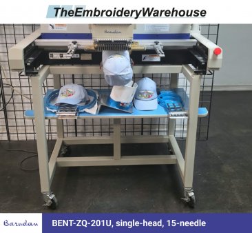 Barudan BENT-ZQ-201U, single-head, 15-needle, commercial embroidery machine