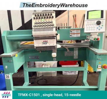 Tajima TFMX-C1501 , single-head, 15-needle, commercial embroidery machine