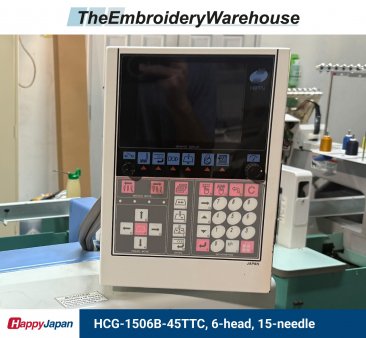 Happy HCG-1506B-45TTC, 6-head, 15-needle, commercial embroidery machine