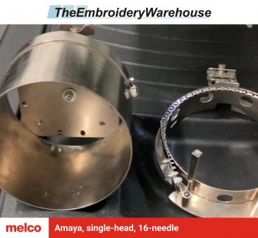 Melco Amaya, single-head, 16-needle, commercial embroidery machine