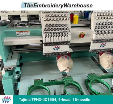 Tajima TFHX-IIC1504, 4-head, 15-needle, commercial embroidery machine