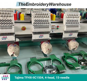 Tajima TFHX-IIC1504, 4-head, 15-needle, commercial embroidery machine