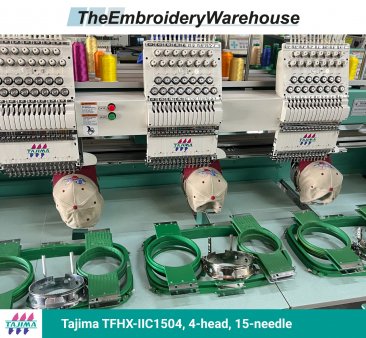 Tajima TFHX-IIC1504, 4-head, 15-needle, commercial embroidery machine