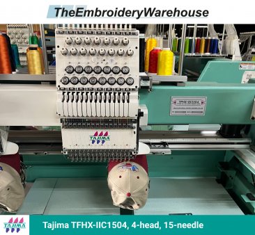 Tajima TFHX-IIC1504, 4-head, 15-needle, commercial embroidery machine