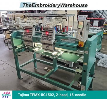 Tajima TFMX-IIC1502, 2-head, 15-needle, commercial embroidery machine
