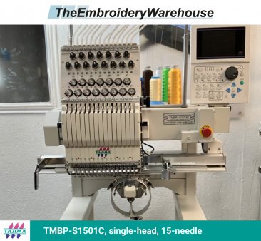 Tajima TMBP-S1501C, single-head, 15-needle, commercial embroidery machine