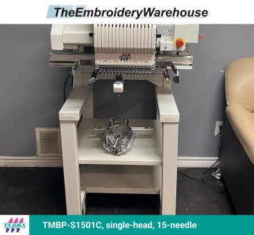 Tajima TMBP-S1501C, single-head, 15-needle, commercial embroidery machine