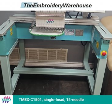 Tajima TMEX-C1501, single-head, 15-needle, commercial embroidery machine