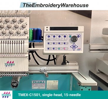 Tajima TMEX-C1501, single-head, 15-needle, commercial embroidery machine