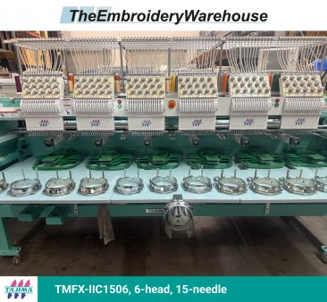 Tajima TMFX-IIC1506, 6-head, 15-needle, commercial embroidery machine