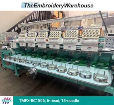 Tajima TMFX-IIC1506, 6-head, 15-needle, commercial embroidery machine