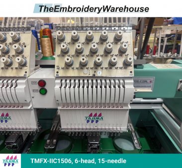 Tajima TMFX-IIC1506, 6-head, 15-needle, commercial embroidery machine