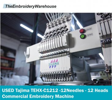 USED Tajima TEHX-C1212 -12Needles - 12 Heads - Commercial Embroidery Machine