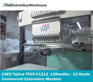 USED Tajima TEHX-C1212 -12Needles - 12 Heads - Commercial Embroidery Machine