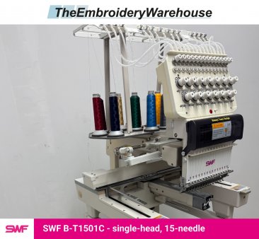 SWF B-T1501C, single-head, 15-needle, commercial embroidery machine
