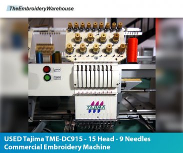 USED Tajima TME-DC915 - 15 Head - 9 Needles - Commercial Embroidery Machine