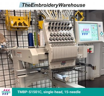 Tajima TMBP-S1501C, single-head, 15-needle, commercial embroidery machine