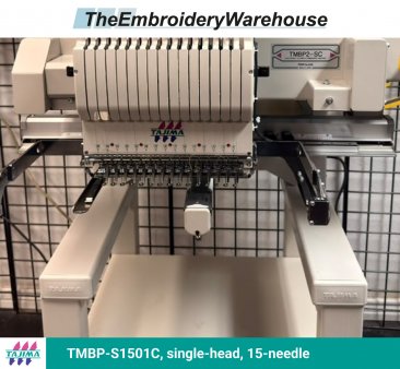 Tajima TMBP-S1501C, single-head, 15-needle, commercial embroidery machine