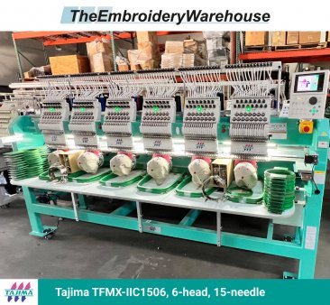 Tajima TFMX-IIC1506, 6-head, 15-needle, commercial embroidery machine