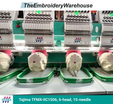 Tajima TFMX-IIC1506, 6-head, 15-needle, commercial embroidery machine