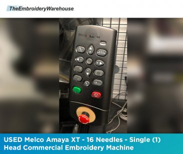 USED Melco Amaya XT - 16 Needles - Single (1) Head - Commercial Embroidery Machine