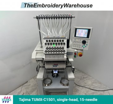 Tajima TUMX-C1501, single-head, 15-needle, commercial embroidery machine