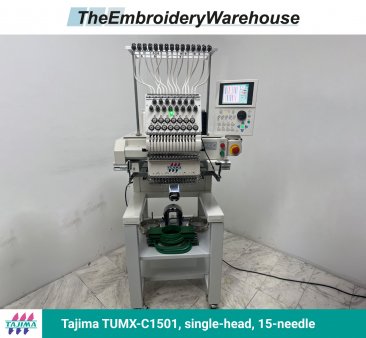 Tajima TUMX-C1501, single-head, 15-needle, commercial embroidery machine