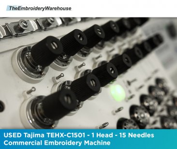 USED Tajima TEHX-C1501 - 1 Head - 15 Needles - Commercial Embroidery Machine