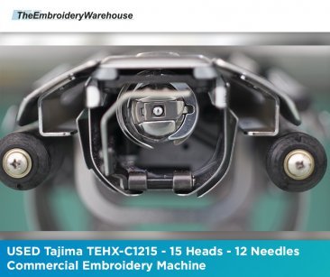 USED Tajima TEHX-C1215 - 15 Heads - 12 Needles - Commercial Embroidery Machine