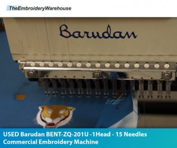 USED Barudan BENT-ZQ-201U - 1Head - 15 Needles Commercial Embroidery Machine