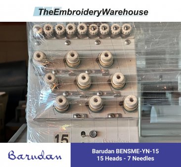 Barudan BENSME-YN-15, 15-head, 7-needle, commercial embroidery machine