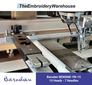 Barudan BENSME-YN-15, 15-head, 7-needle, commercial embroidery machine