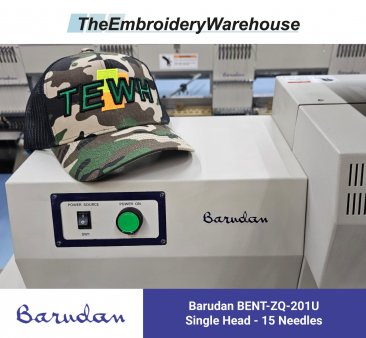 Barudan BENT-ZQ-201U, single-head, 15-needle, commercial embroidery machine