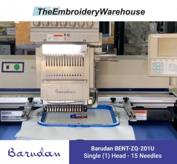 Barudan BENT-ZQ-201U - Single Head - 15 Needles - Commercial Embroidery Machine