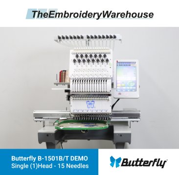 ButterFly B-1501B/T DEMO - Single(1)Head - 15 Needles - Commercial Embroidery Machine