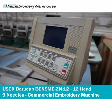 USED Barudan BENSME-ZN-12 - 12 Head - 9 Needles - Commercial Embroidery Machine