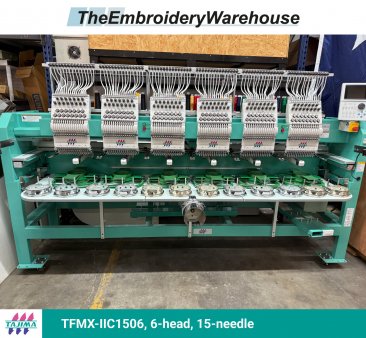 Tajima TFMX-IIC1506, 6-head, 15-needle, commercial embroidery machine