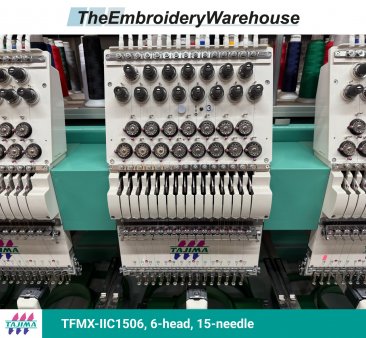 Tajima TFMX-IIC1506, 6-head, 15-needle, commercial embroidery machine