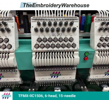 Tajima TFMX-IIC1506, 6-head, 15-needle, commercial embroidery machine