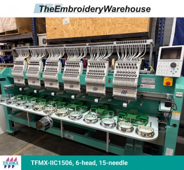 Tajima TFMX-IIC1506, 6-head, 15-needle, commercial embroidery machine