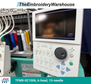 Tajima TFMX-IIC1506, 6-head, 15-needle, commercial embroidery machine