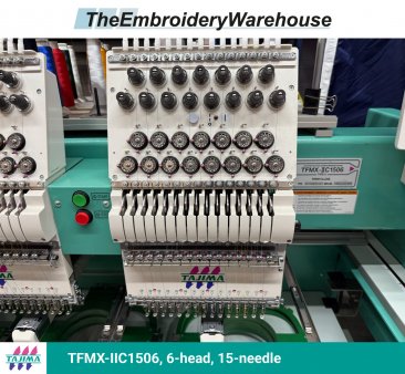 Tajima TFMX-IIC1506, 6-head, 15-needle, commercial embroidery machine