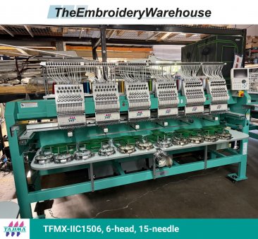 Tajima TFMX-IIC1506, 6-head, 15-needle, commercial embroidery machine