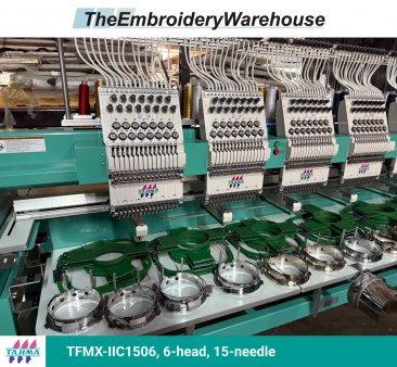Tajima TFMX-IIC1506, 6-head, 15-needle, commercial embroidery machine