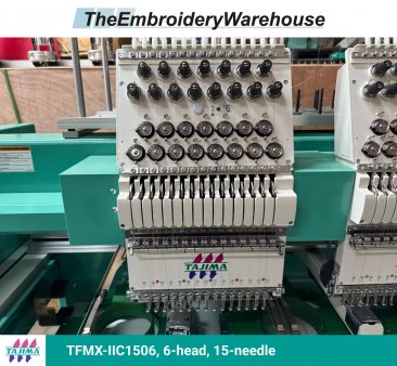 Tajima TFMX-IIC1506, 6-head, 15-needle, commercial embroidery machine