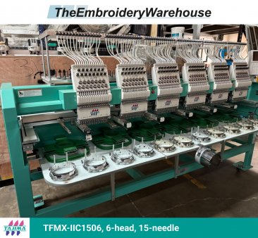 Tajima TFMX-IIC1506, 6-head, 15-needle, commercial embroidery machine