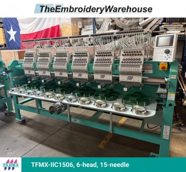 Tajima TFMX-IIC1506, 6-head, 15-needle, commercial embroidery machine