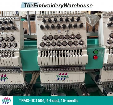 Tajima TFMX-IIC1506, 6-head, 15-needle, commercial embroidery machine