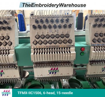 Tajima TFMX-IIC1506, 6-head, 15-needle, commercial embroidery machine